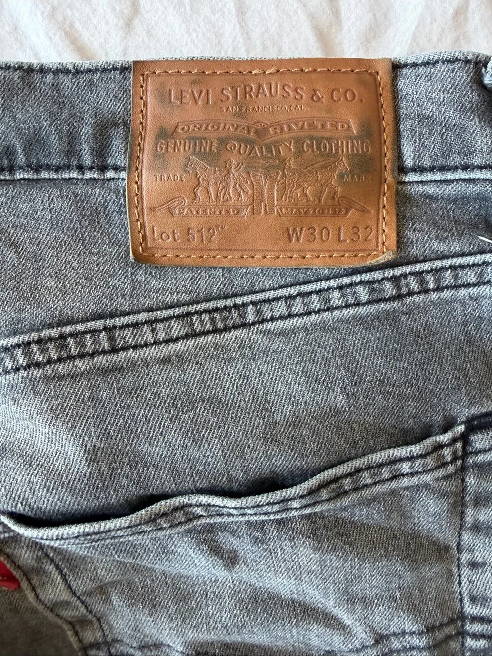 Levi's Premium 512 30x32 Jeans in Washed Gray